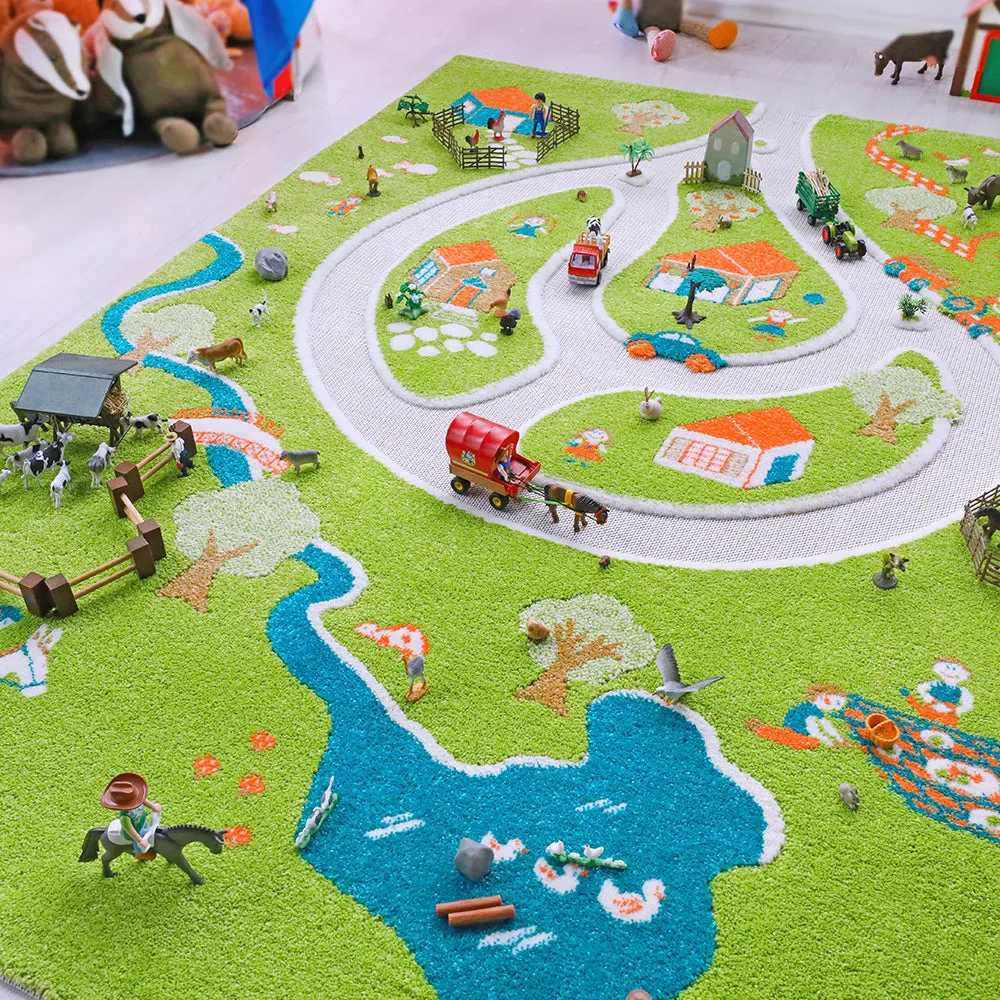 3D Farm Play Rug