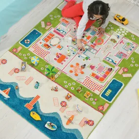 3D Twin Houses Play Rug