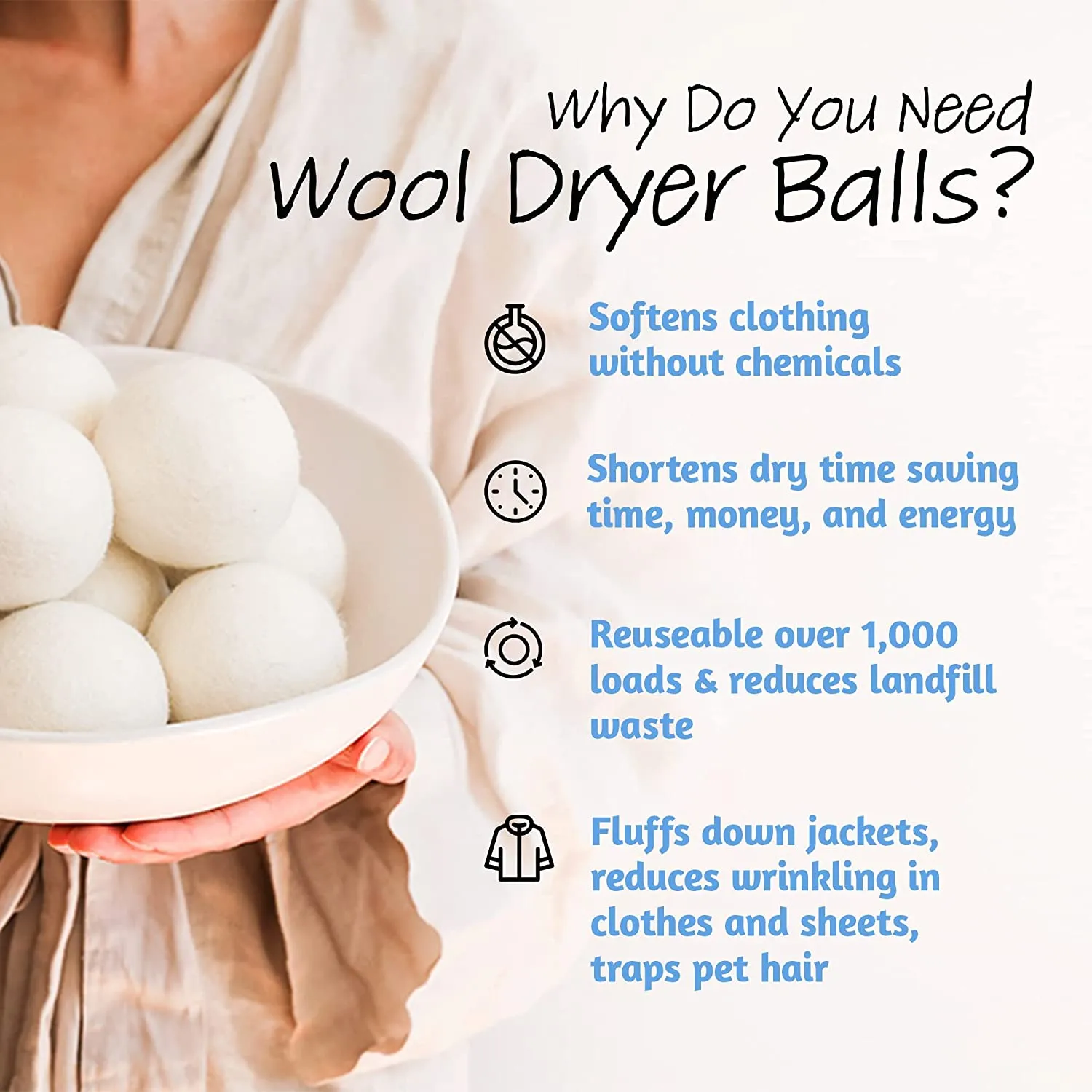 6 Smiling Sheep Wool Dryer Balls   Scenting Spray Bundle