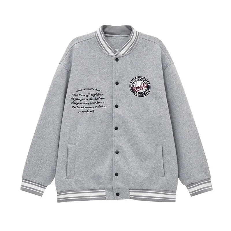 American Style Men's Jackets Casual Embroidery Three-dimensional Letter Tops Single Breasted Loose Male Coats Autumn 9C6887