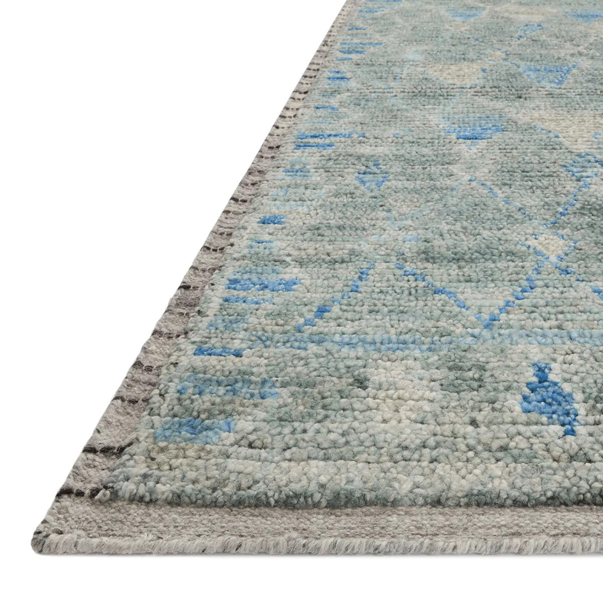 Anissa Hand Knotted Rug in Blue/Sage