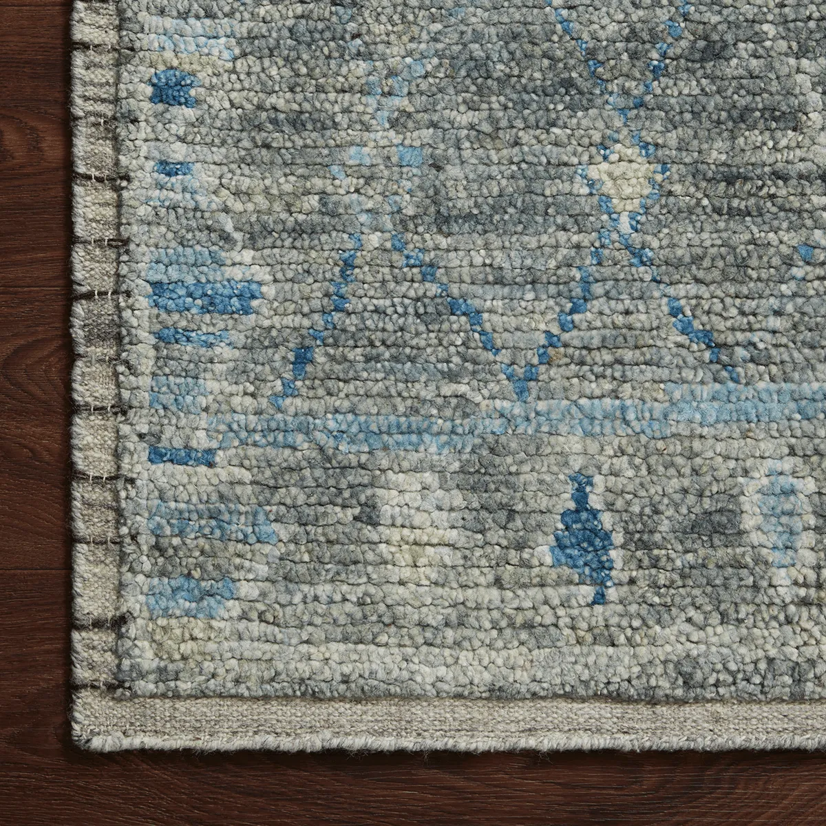 Anissa Hand Knotted Rug in Blue/Sage