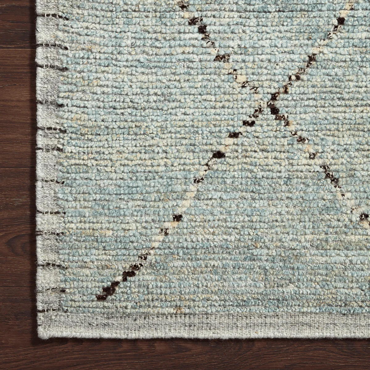 Anissa Hand Knotted Rug in Sky/Charcoal