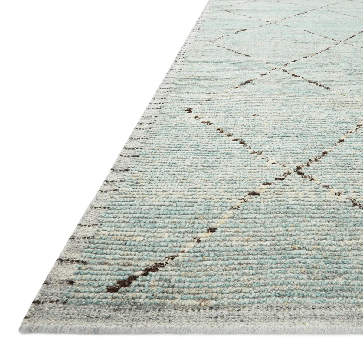 Anissa Hand Knotted Rug in Sky/Charcoal