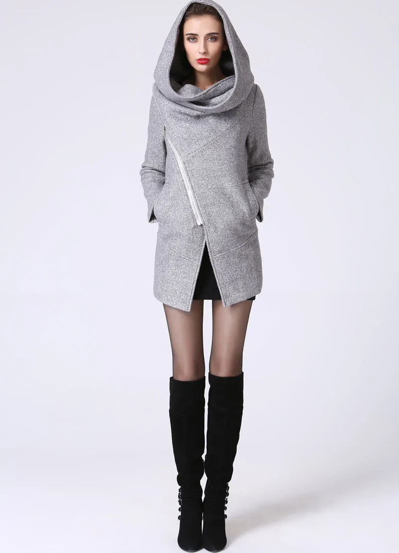 Asymmetrical wool jacket Coat  1060#