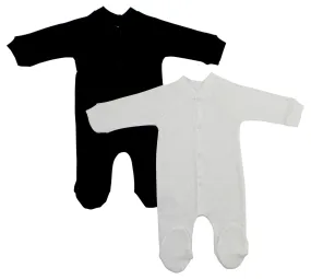 Bambini Interlock Black and White Closed-toe Sleep & Play (Pack of 2)