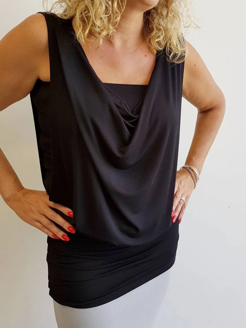 Bamboo Cowl Neck Top or Mini Dress