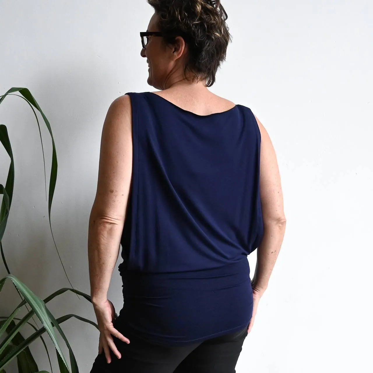 Bamboo Cowl Neck Top or Mini Dress