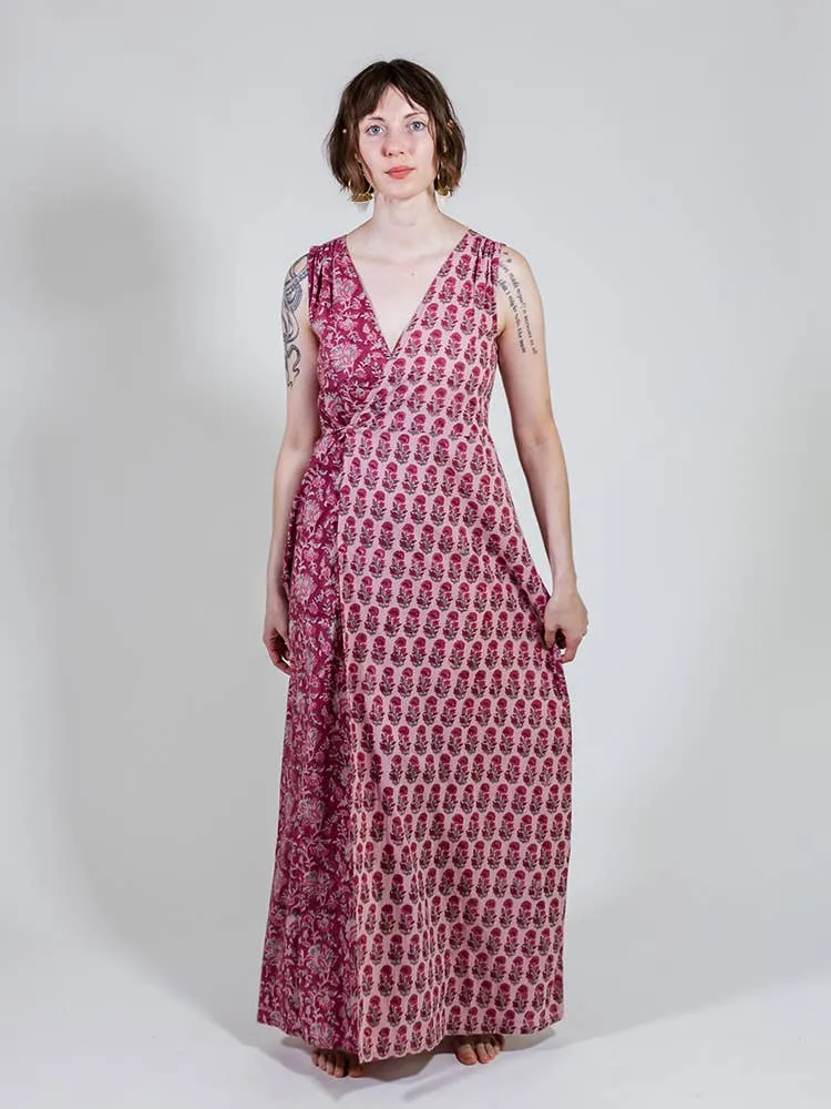 Bekka Maxi Dress Magenta Vine Floral