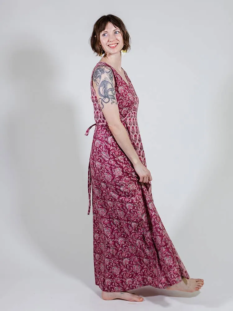 Bekka Maxi Dress Magenta Vine Floral