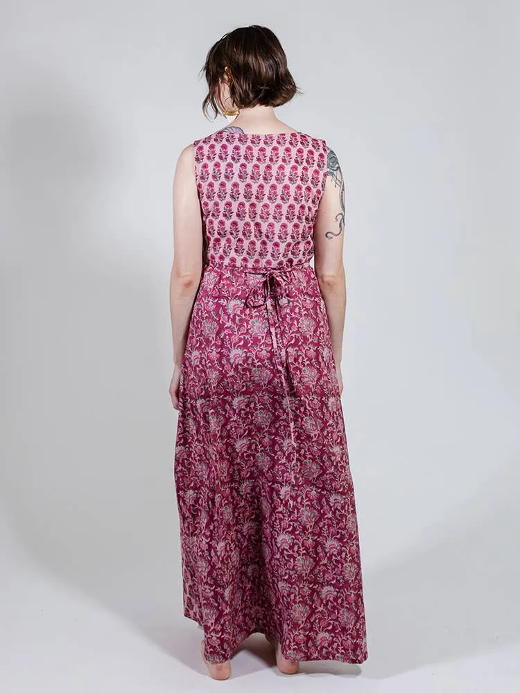 Bekka Maxi Dress Magenta Vine Floral