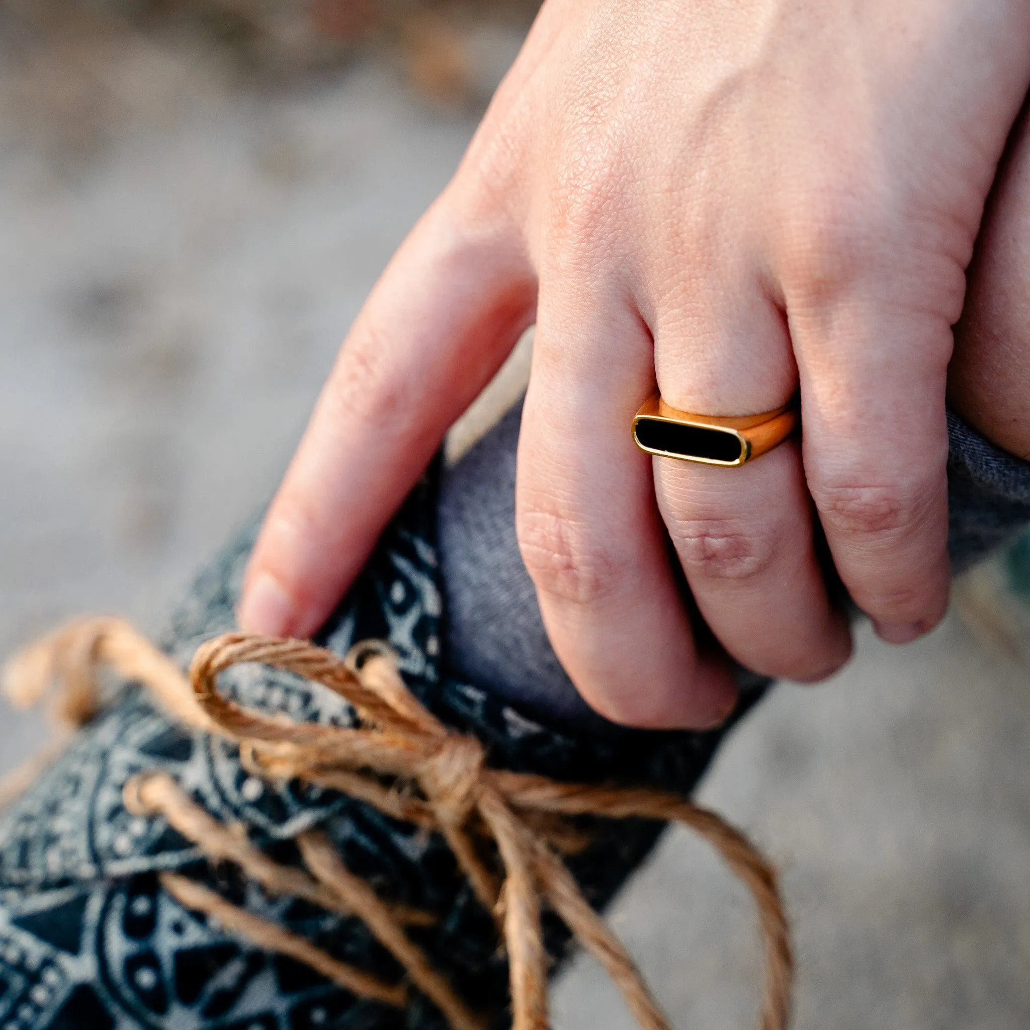 Black and Gold Ring