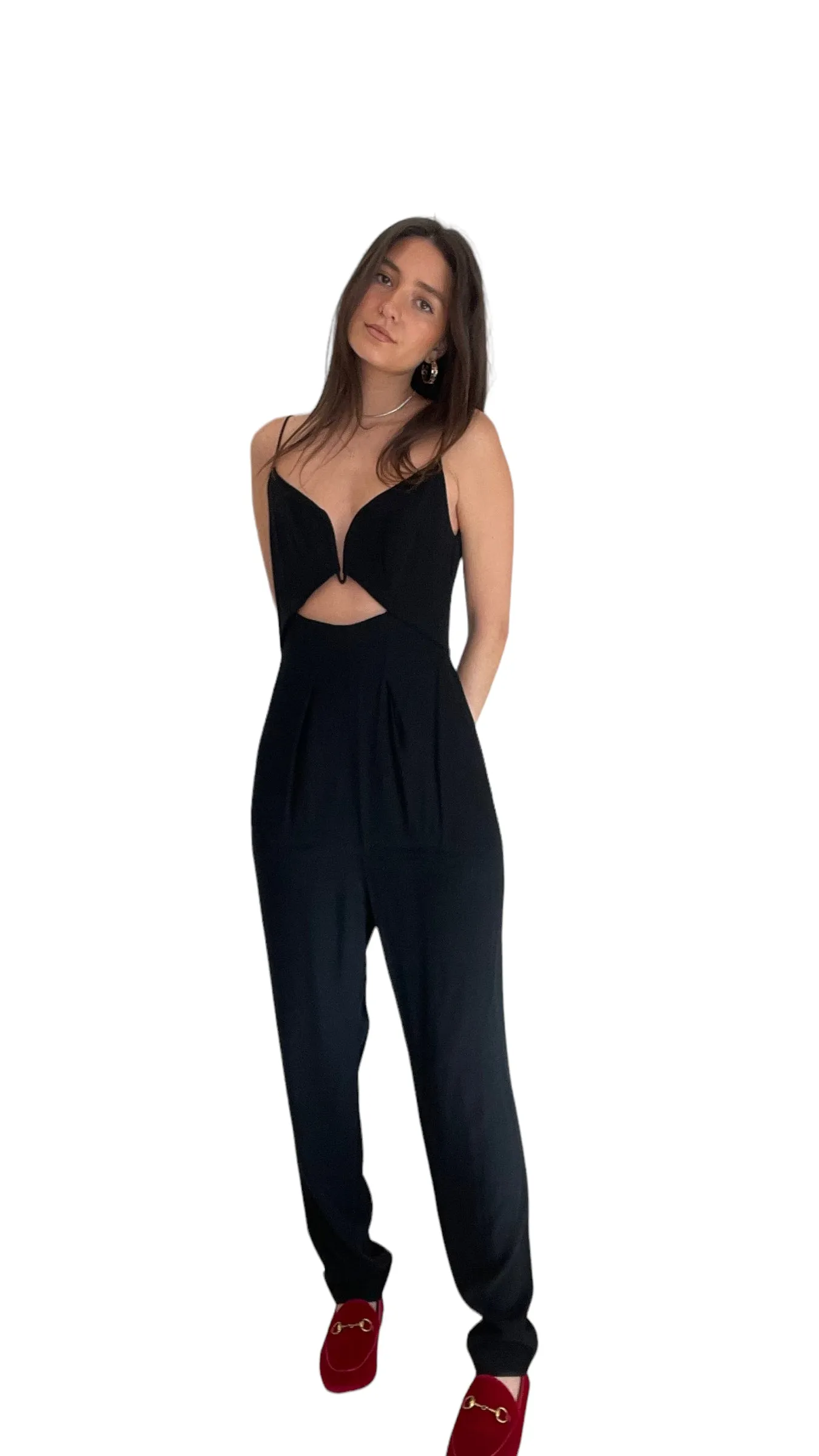 Black Cutout Jumpsuit - 0