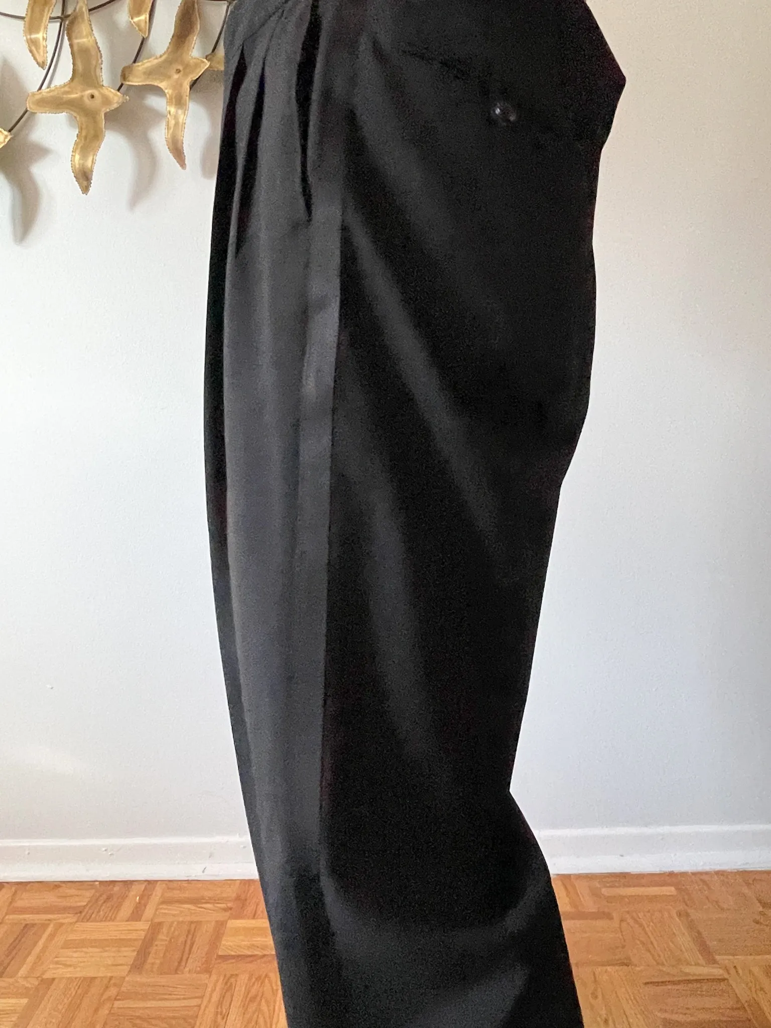 Black High Rise Wide Leg Trouser Pants - XL