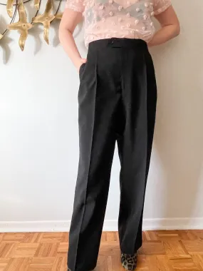 Black High Rise Wide Leg Trouser Pants - XL