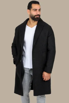 Black Oversized Wool Coat – Classic & Cozy