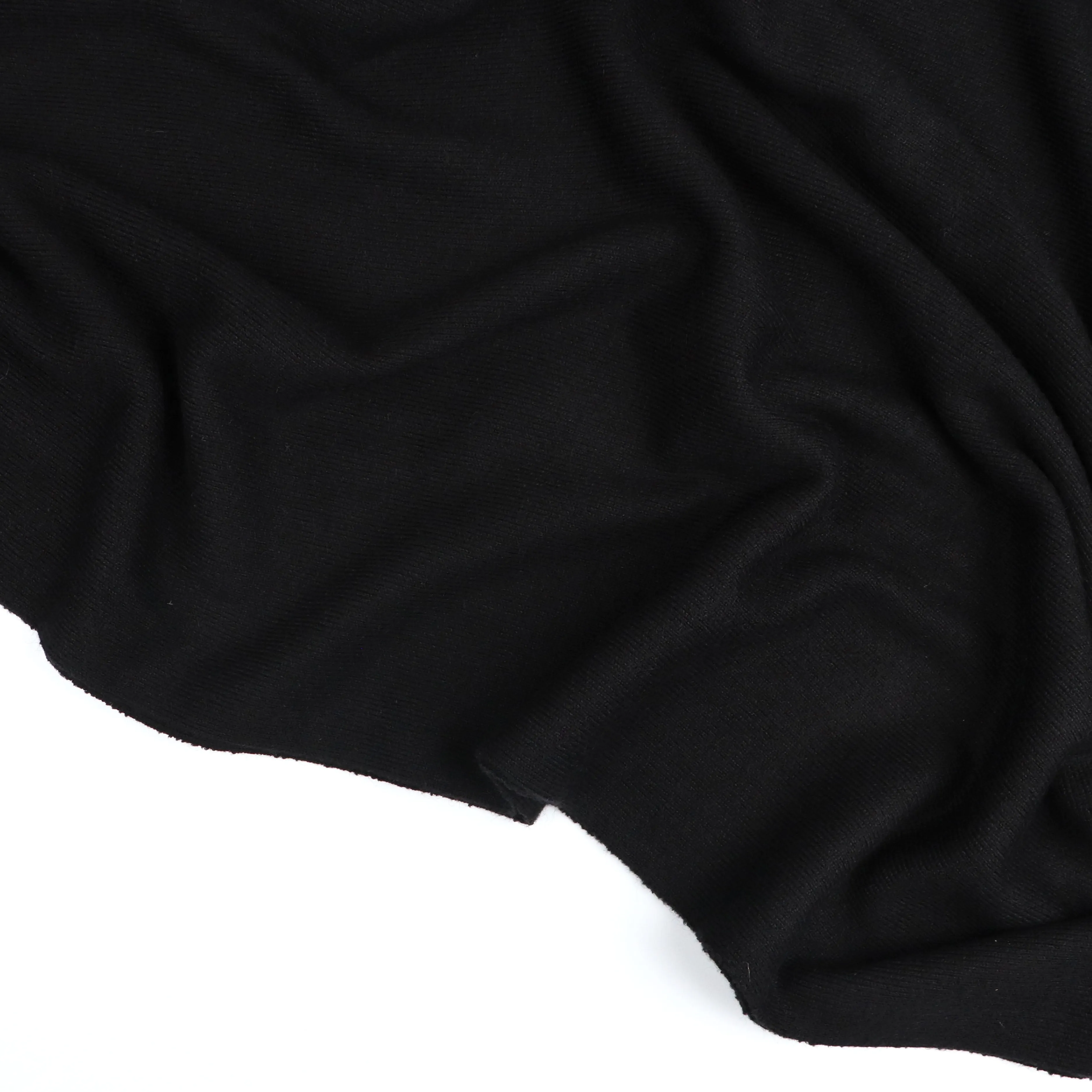 Brushed Ribbed Jersey Knit - Black