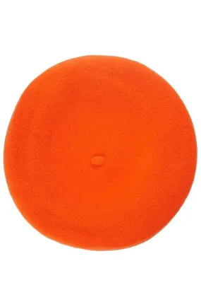 Classic Wool Beret in Orange