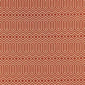 Colorado Geometric Burnt Orange Fabric