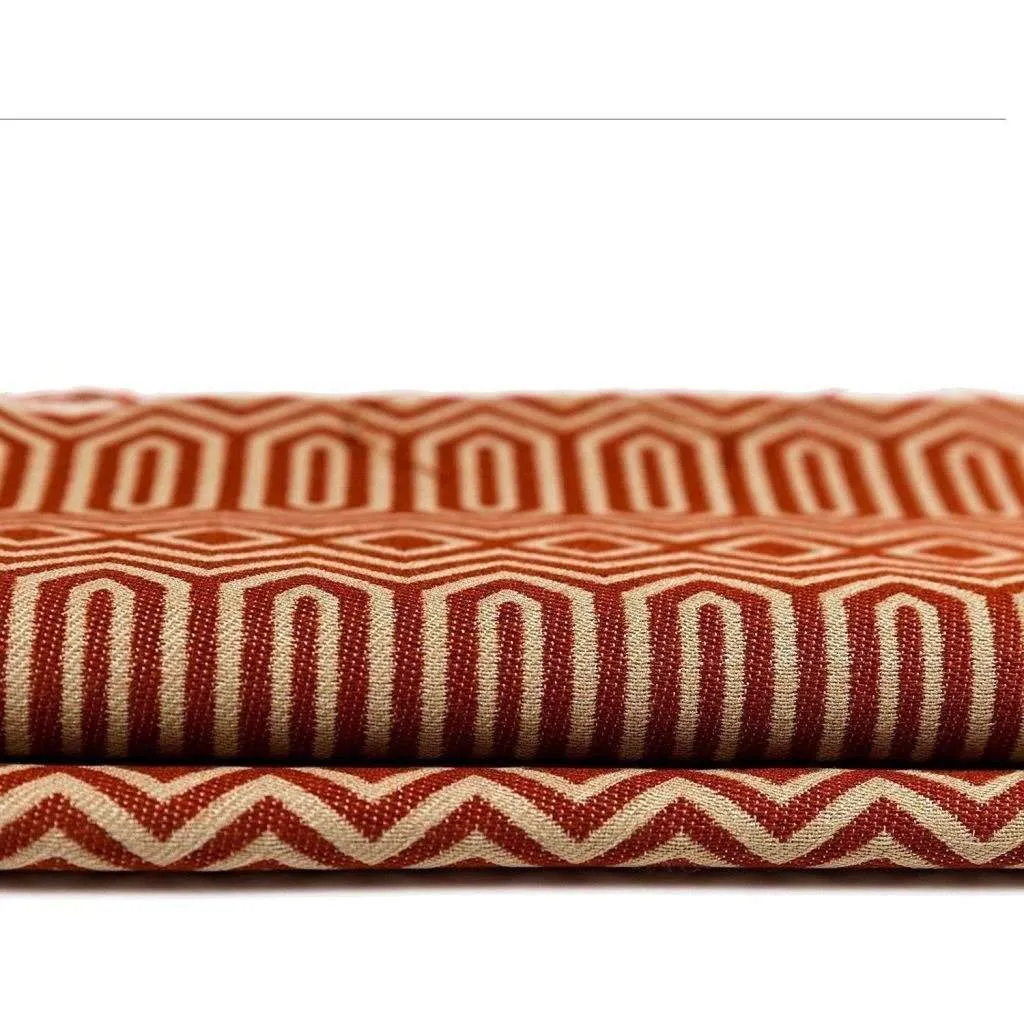 Colorado Geometric Burnt Orange Fabric