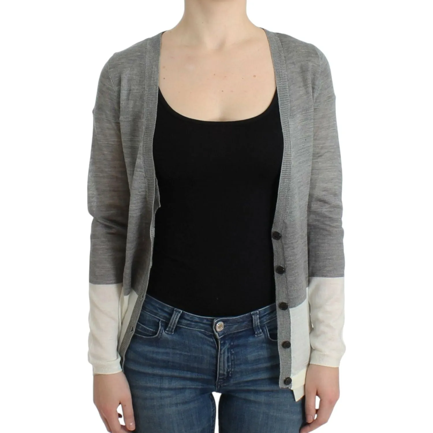 Costume National Chic Gray Lightweight Cardigan