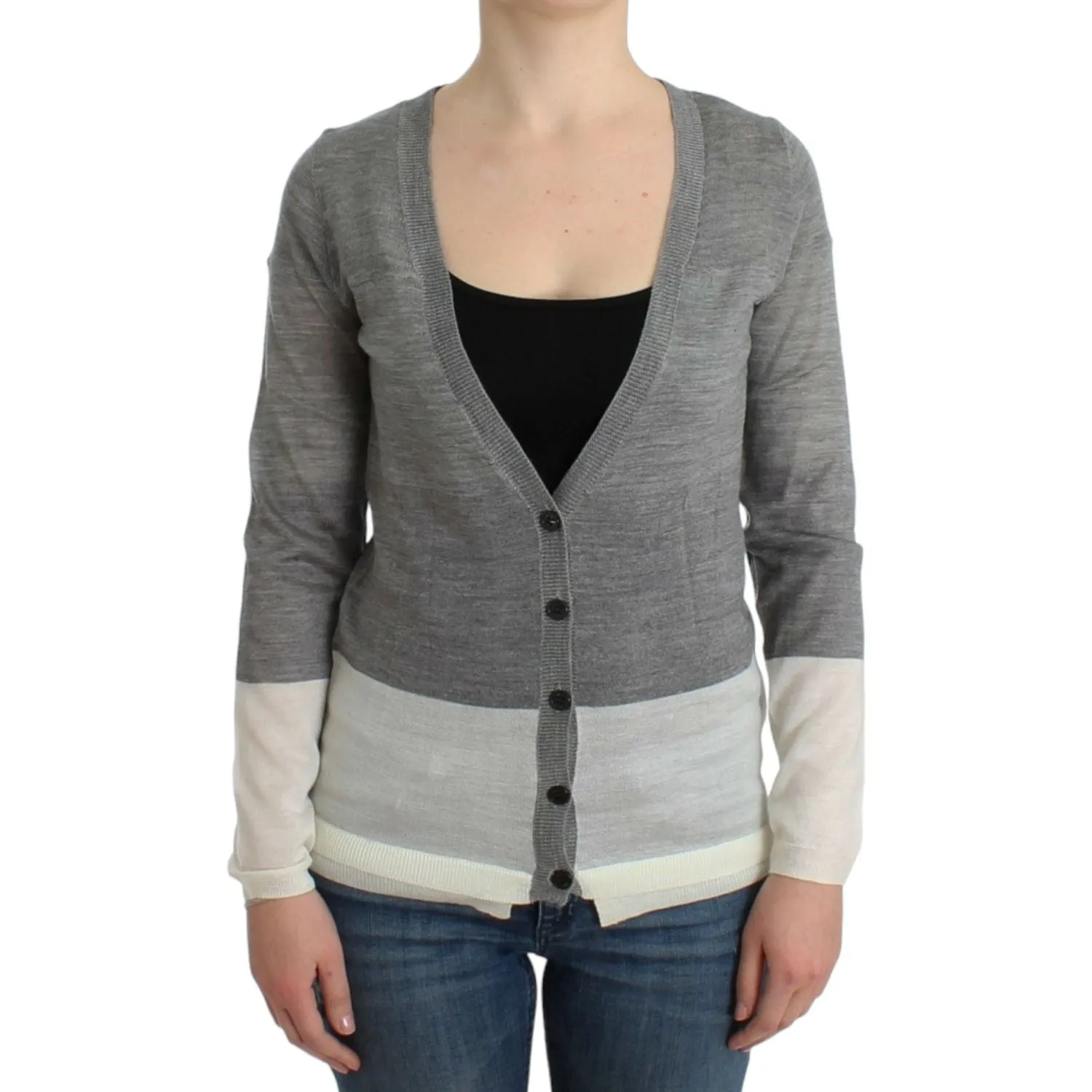 Costume National Chic Gray Lightweight Cardigan