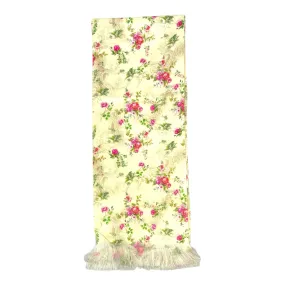 Crayola Yellow Floral Printed Scarf With Pocket Square