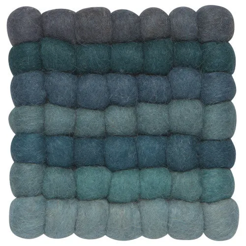 Danica Heirloom Recycled Wool Felt Dot Trivet - Lagoon Ombre