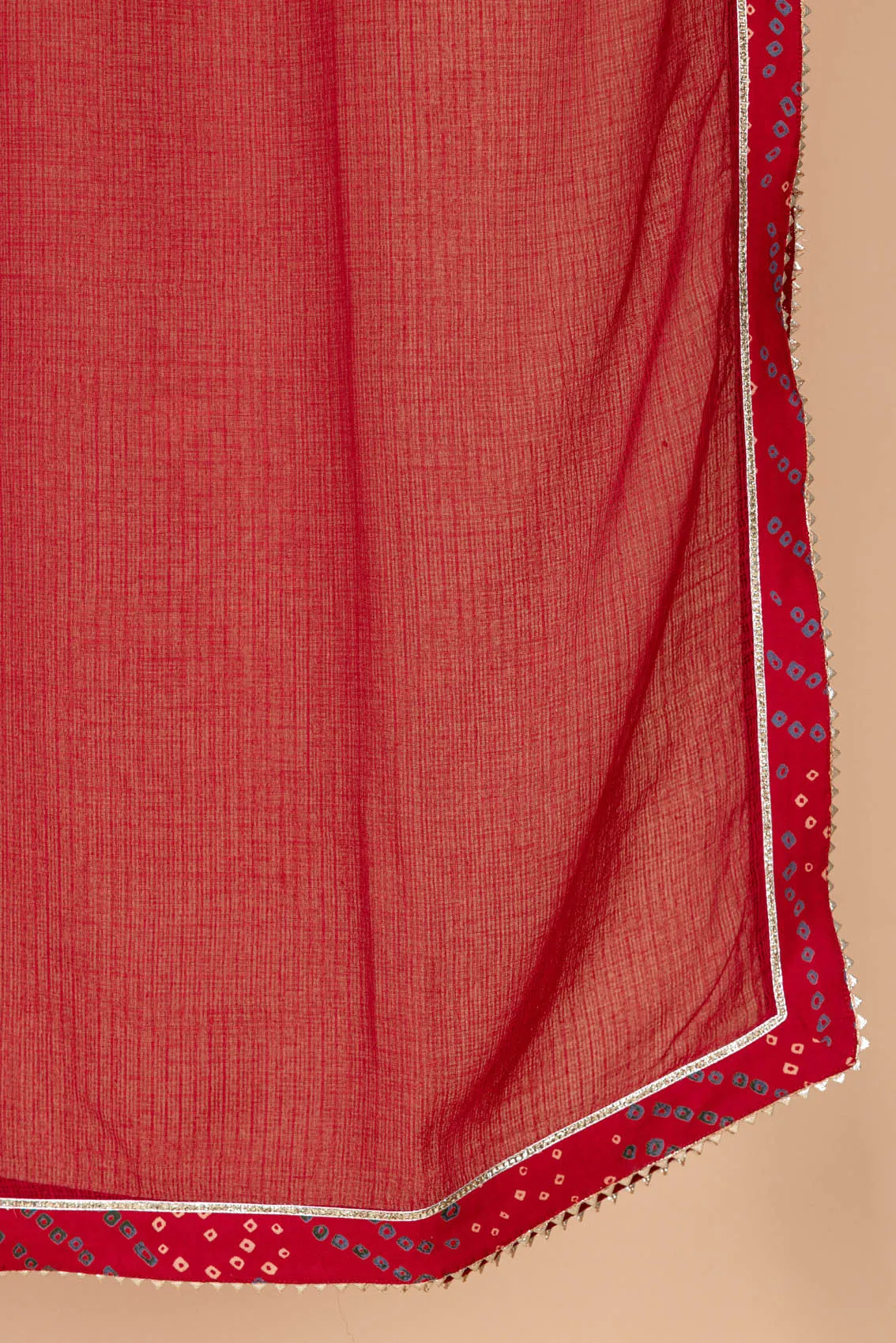 Deep Red Bandhani Dupatta