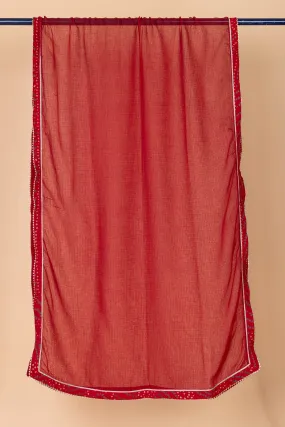 Deep Red Bandhani Dupatta