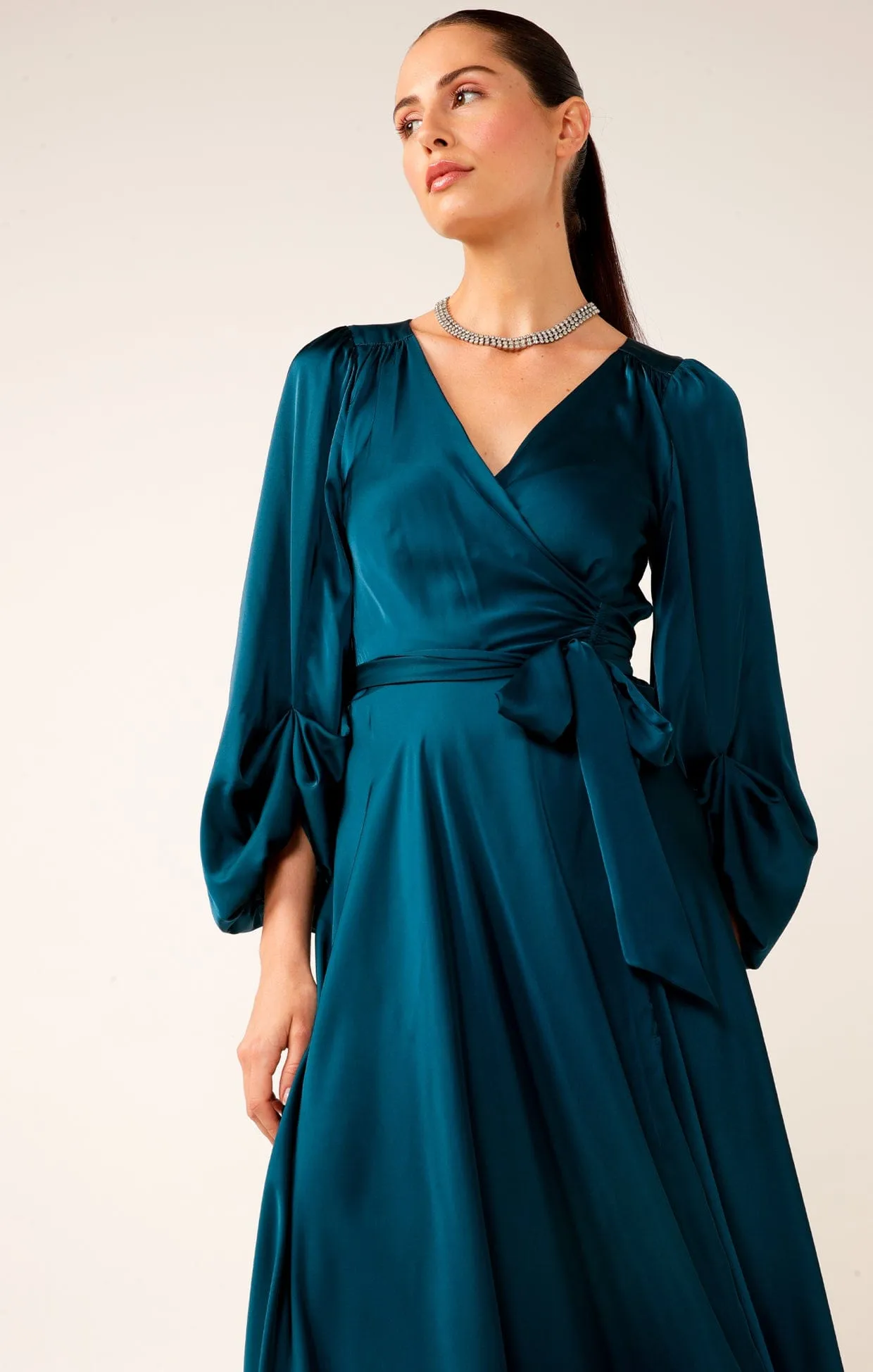 DIMMI WRAP DRESS IN PEACOCK