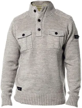 Dissident Navan Wool Blend Button Up Jumper in Grey