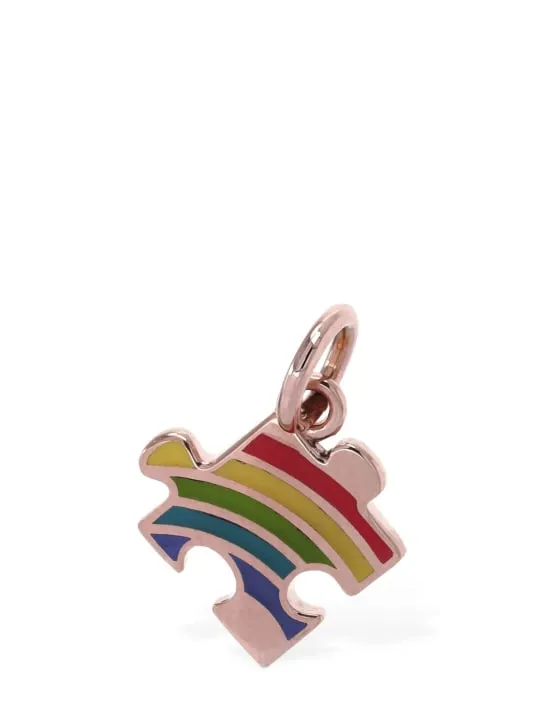 DoDo   9kt Rose gold enamel puzzle charm 