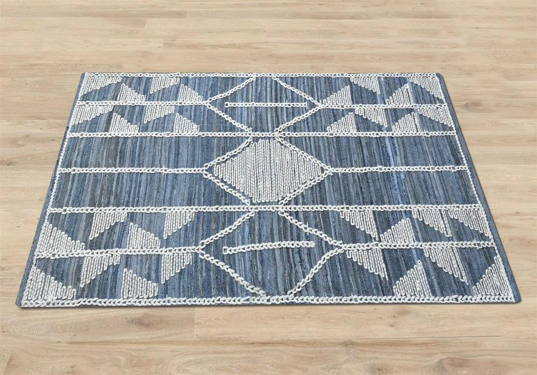 Dorval Blue Recycled Denim & Wool Rug