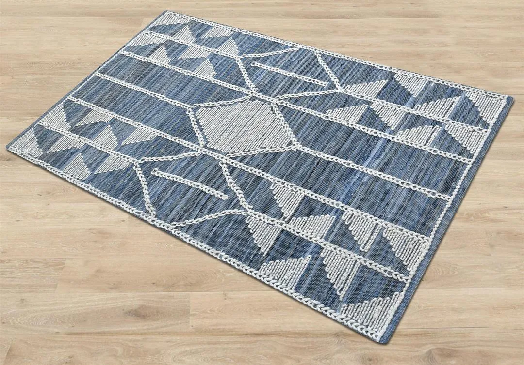 Dorval Blue Recycled Denim & Wool Rug