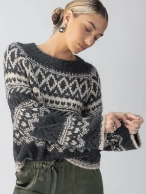 Fairisle Crew Neck Sweater Heather Ash Multi