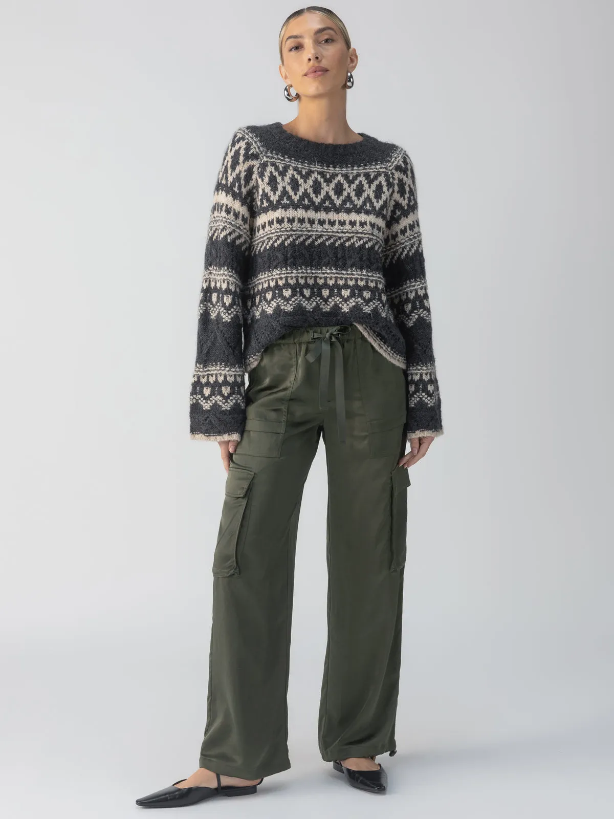 Fairisle Crew Neck Sweater Heather Ash Multi