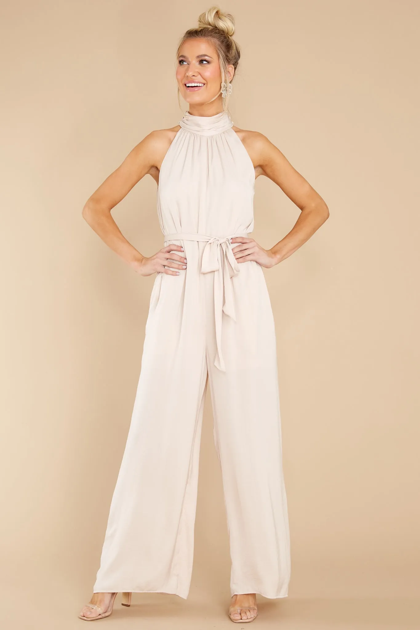 Fancy Fantasies Beige Jumpsuit