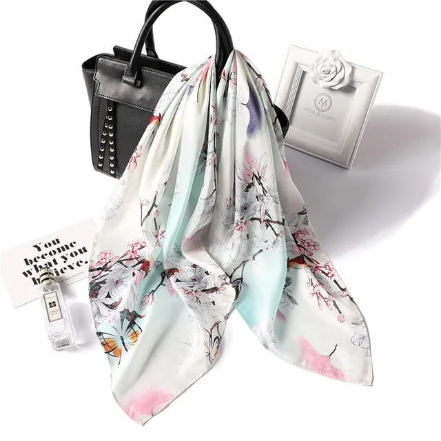 Fashion Summer Silk Square Scarf Printed Bandana Shawl #2421