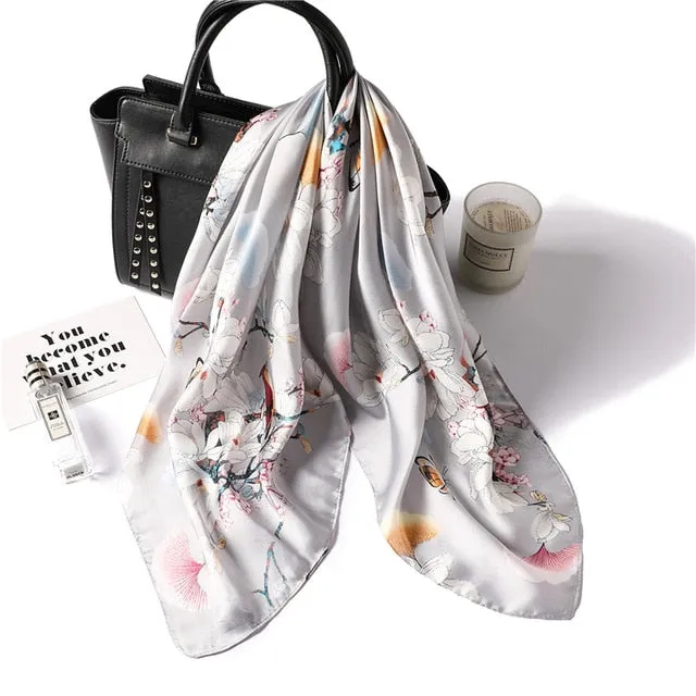 Fashion Summer Silk Square Scarf Printed Bandana Shawl #2421