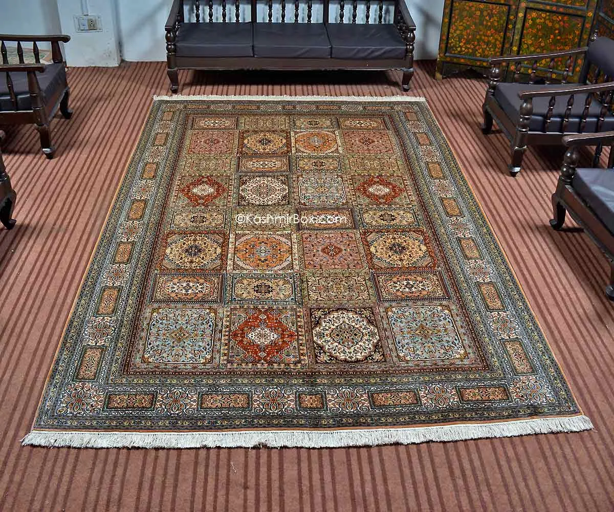 Fawn Akbar Tile Silk Carpet