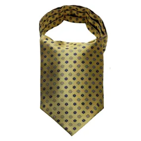 Floral Ascot Cravat Scarf - OLIVE/YELLOW