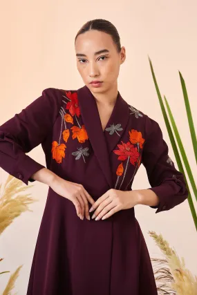 Flower And Dragonflies Wrap Dress