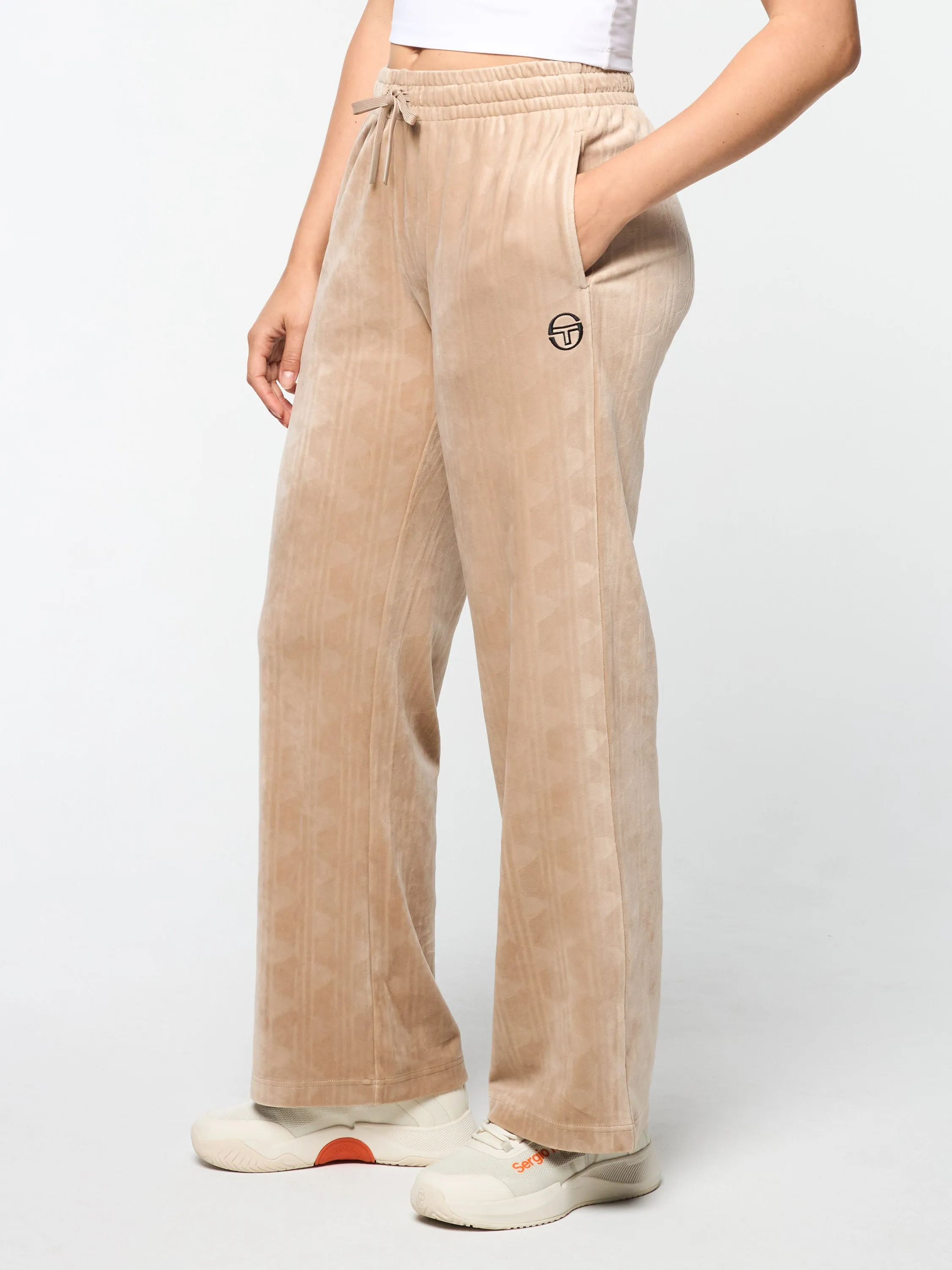 Gabrisa Velour Track Pant- Humus