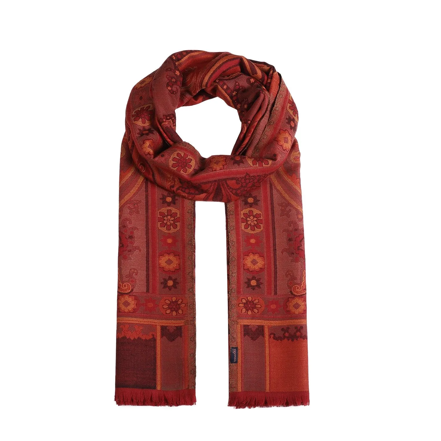 Geet Maroon Kani Woolen Shawl