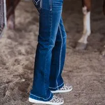 Girl's Violet Trouser Jeans ~ Indigo W/Silver