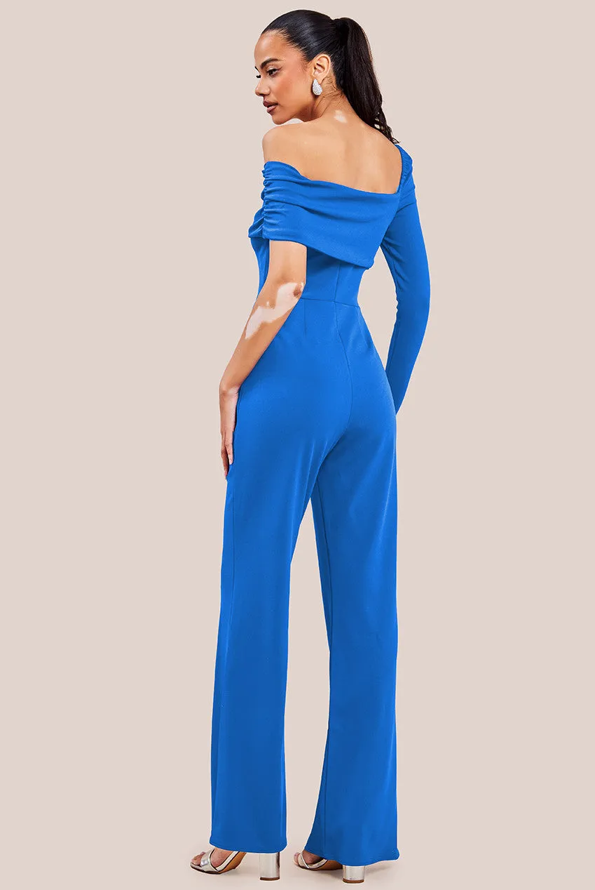 Goddiva Scuba Crepe One Shoulder Jumpsuit