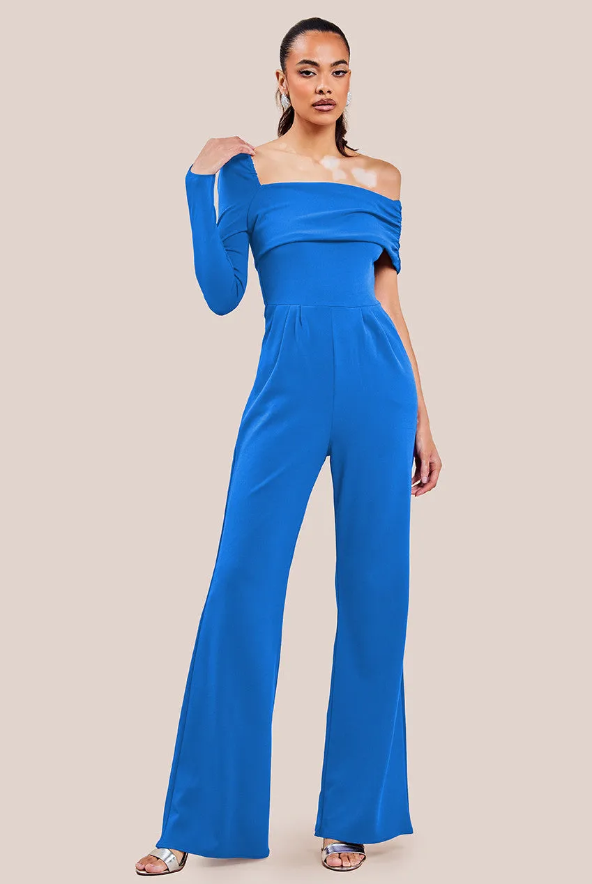 Goddiva Scuba Crepe One Shoulder Jumpsuit