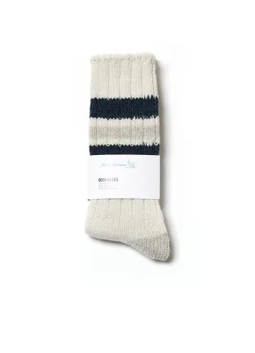 GOOD BASICS | Recycled Wool Socks | Nature/Denim Blue