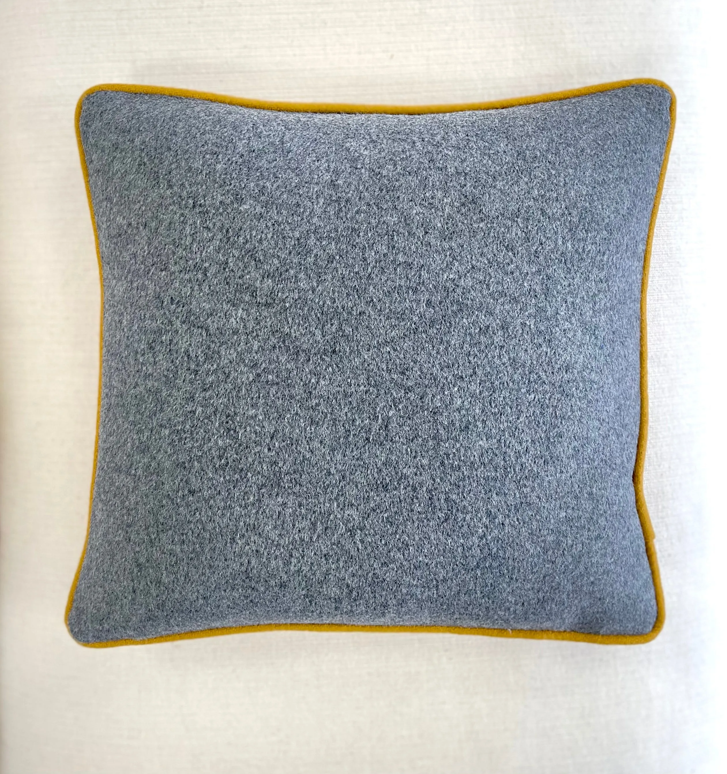 Grey and Ochre Wool MCM Pillow